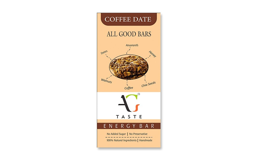 All Good Taste Coffee Date Energy Bar    Box  30 grams